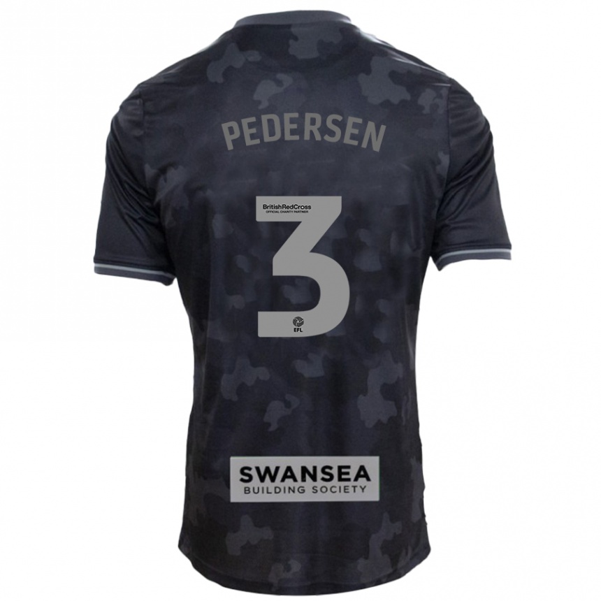 Kids Football Kristian Pedersen #3 Black Away Jersey 2024/25 T-Shirt Australia