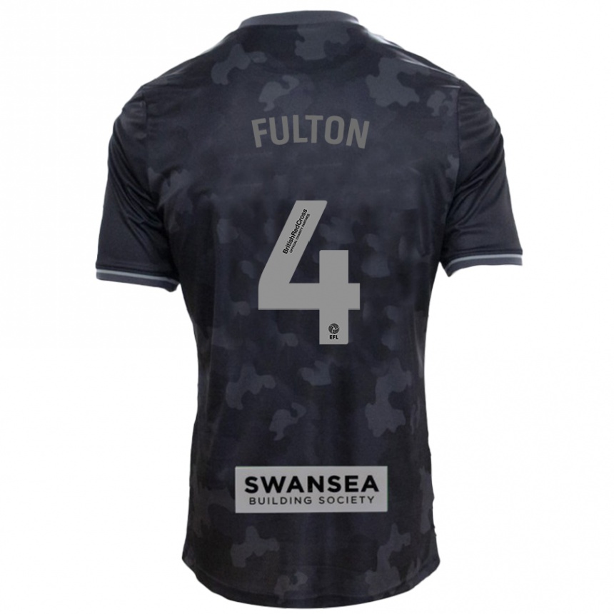 Kids Football Jay Fulton #4 Black Away Jersey 2024/25 T-Shirt Australia