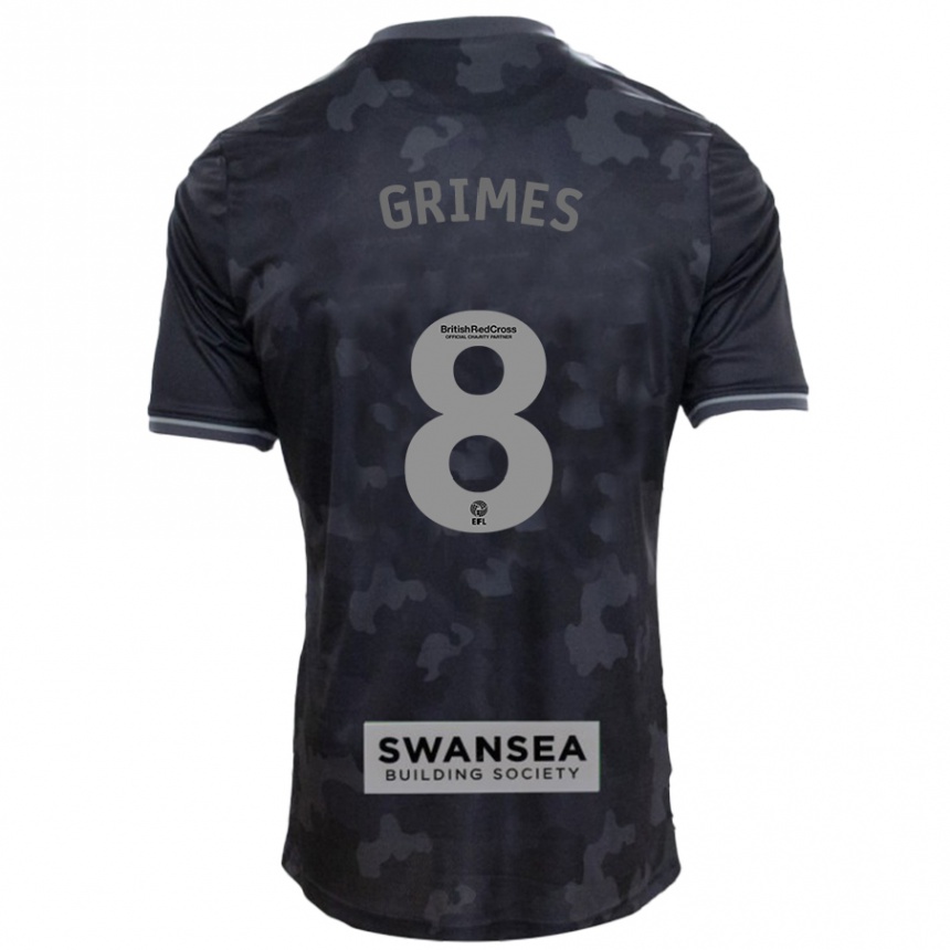 Kids Football Matt Grimes #8 Black Away Jersey 2024/25 T-Shirt Australia