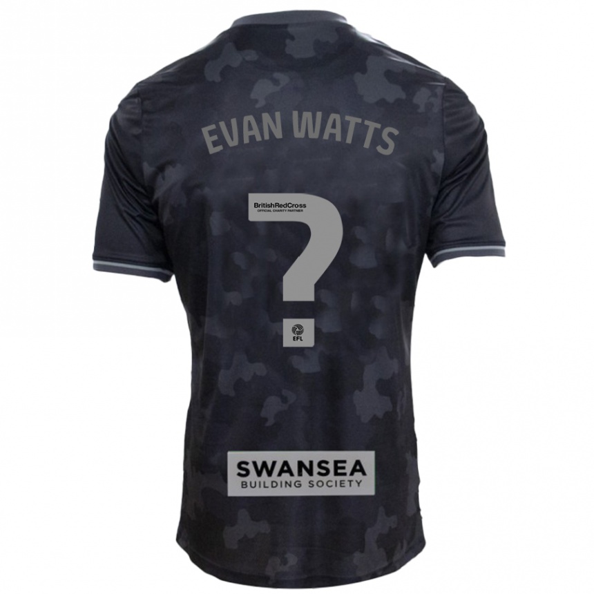 Kids Football Evan Watts #0 Black Away Jersey 2024/25 T-Shirt Australia