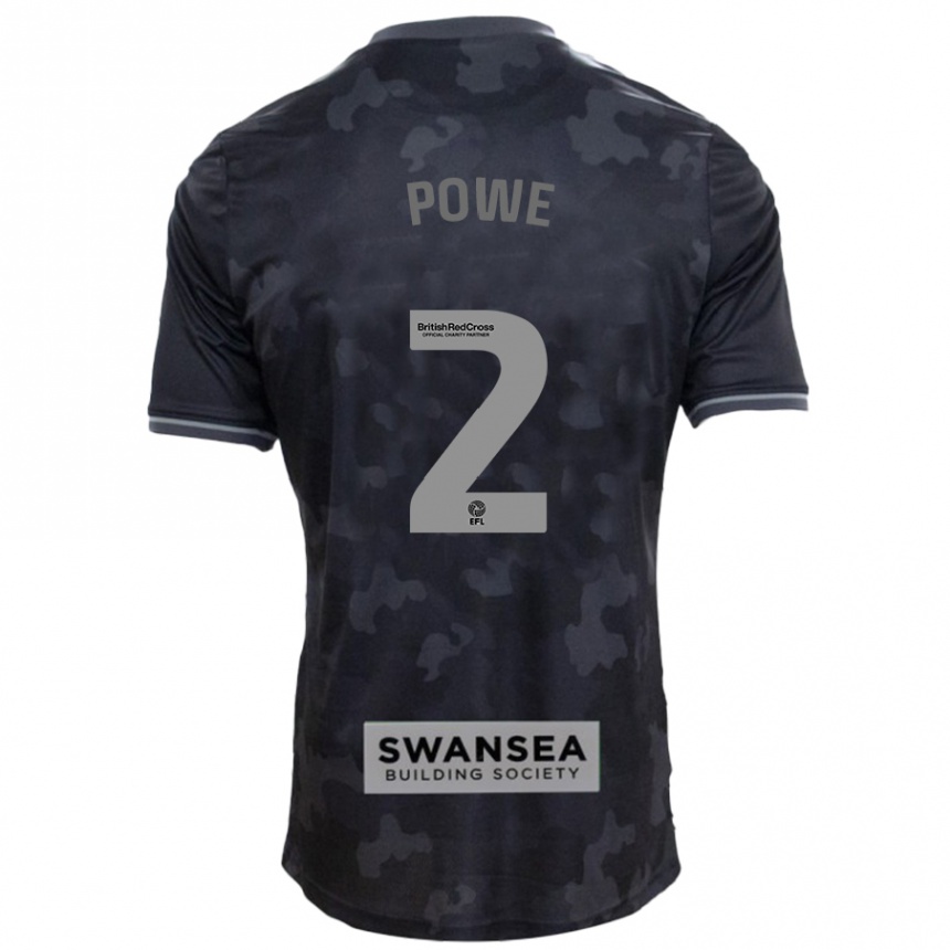 Kids Football Alicia Powe #2 Black Away Jersey 2024/25 T-Shirt Australia