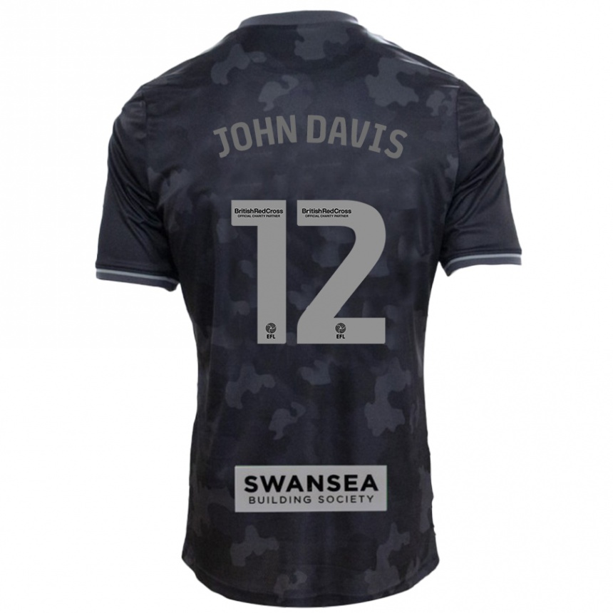 Kids Football Stacey John-Davis #12 Black Away Jersey 2024/25 T-Shirt Australia