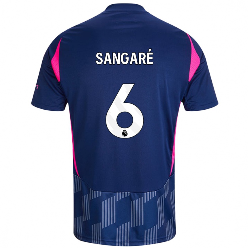 Kids Football Ibrahim Sangaré #6 Royal Blue Pink Away Jersey 2024/25 T-Shirt Australia