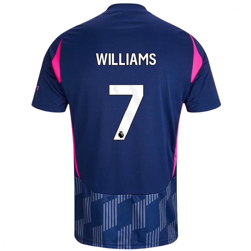 Kids Football Neco Williams #7 Royal Blue Pink Away Jersey 2024/25 T-Shirt Australia