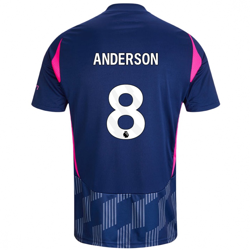 Kids Football Elliot Anderson #8 Royal Blue Pink Away Jersey 2024/25 T-Shirt Australia