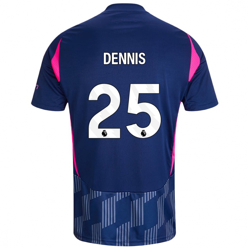 Kids Football Emmanuel Dennis #25 Royal Blue Pink Away Jersey 2024/25 T-Shirt Australia