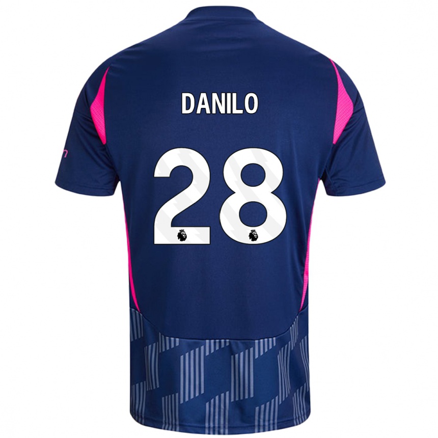 Kids Football Danilo #28 Royal Blue Pink Away Jersey 2024/25 T-Shirt Australia