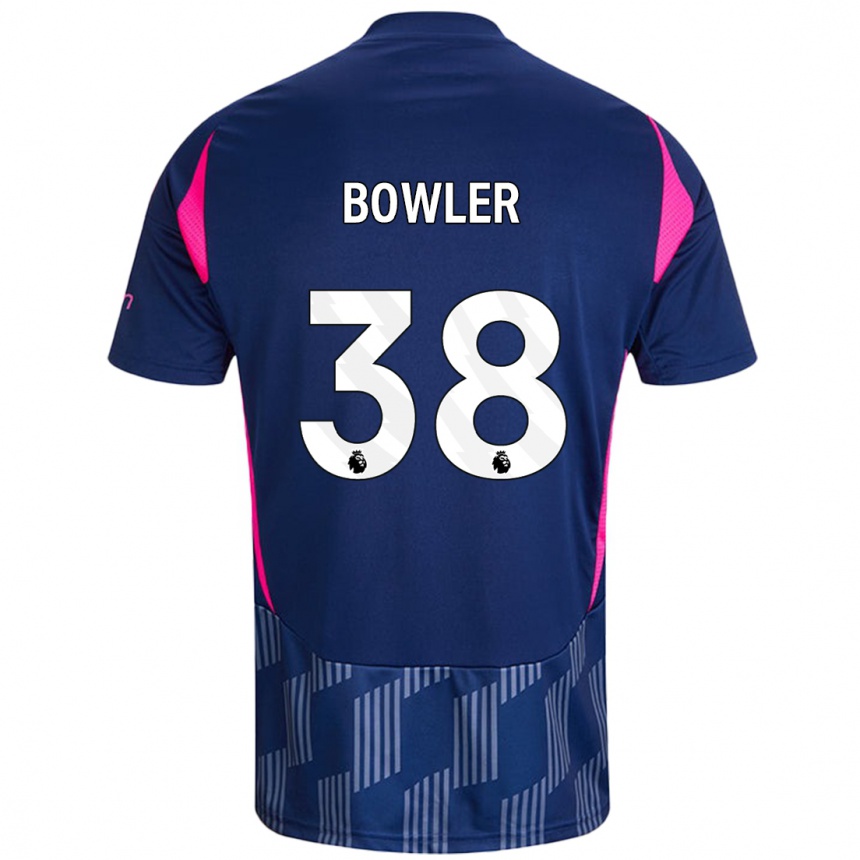 Kids Football Josh Bowler #38 Royal Blue Pink Away Jersey 2024/25 T-Shirt Australia