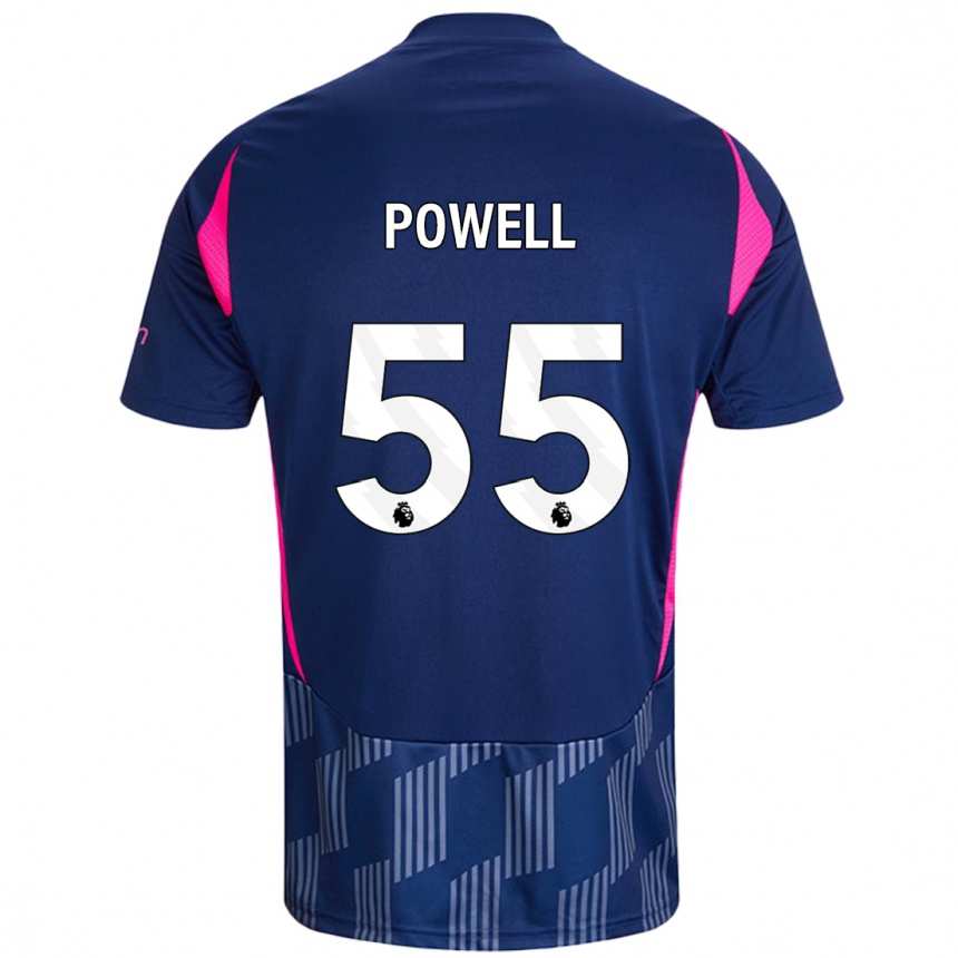 Kids Football Josh Powell #55 Royal Blue Pink Away Jersey 2024/25 T-Shirt Australia