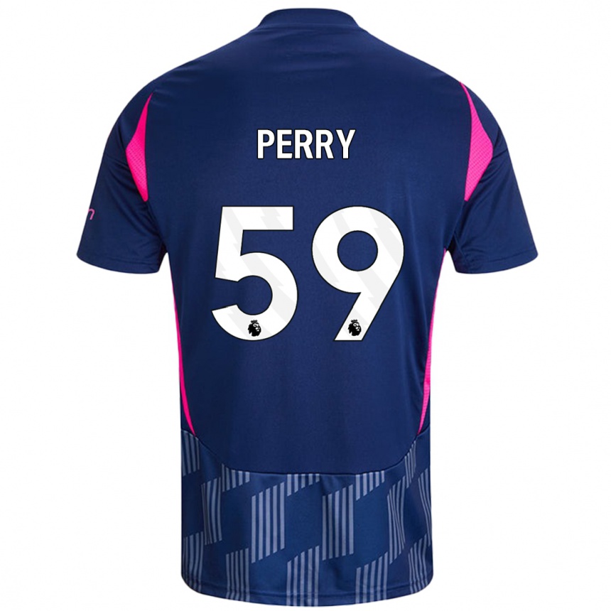 Kids Football Ben Perry #59 Royal Blue Pink Away Jersey 2024/25 T-Shirt Australia