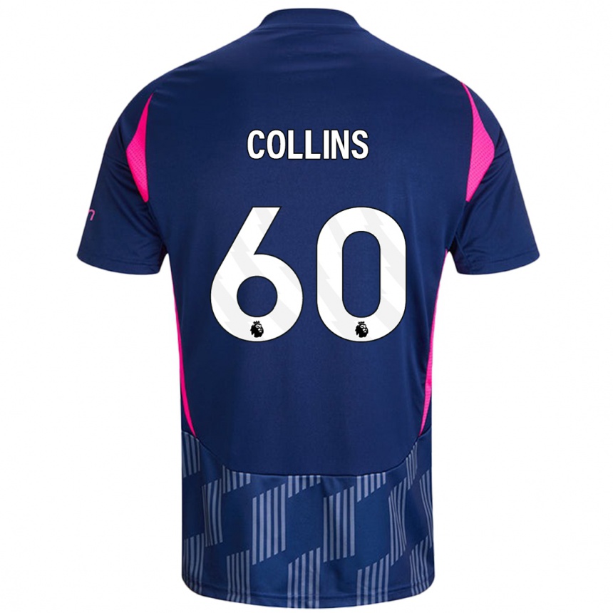 Kids Football Sam Collins #60 Royal Blue Pink Away Jersey 2024/25 T-Shirt Australia