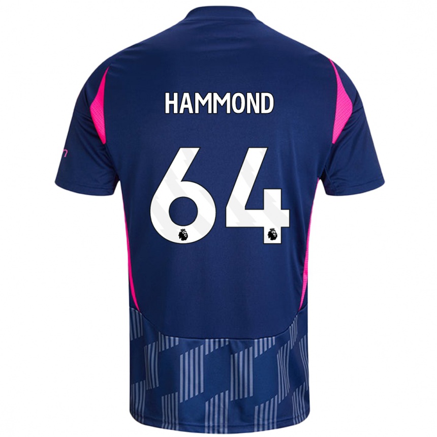 Kids Football Ben Hammond #64 Royal Blue Pink Away Jersey 2024/25 T-Shirt Australia