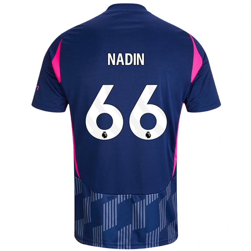 Kids Football Jack Nadin #66 Royal Blue Pink Away Jersey 2024/25 T-Shirt Australia