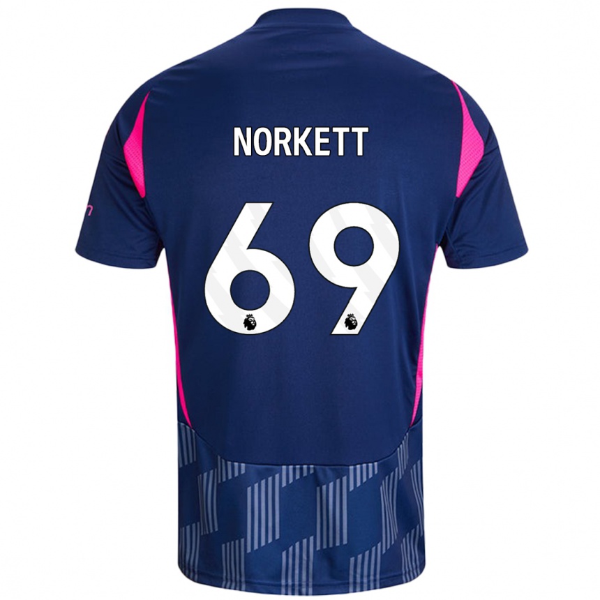 Kids Football Manni Norkett #69 Royal Blue Pink Away Jersey 2024/25 T-Shirt Australia