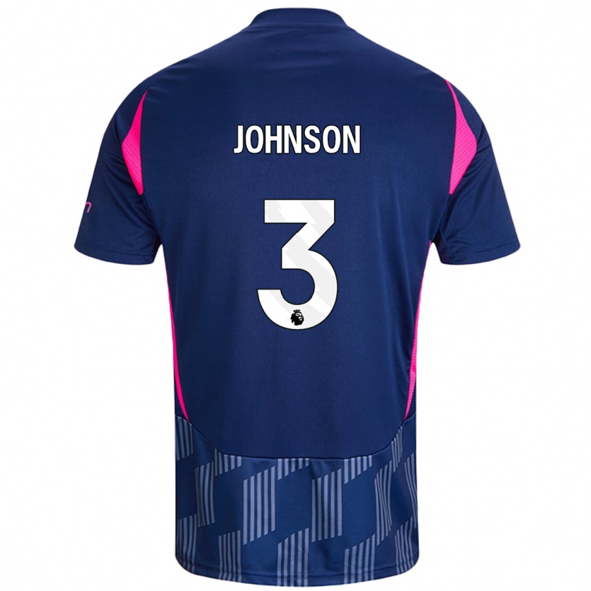 Kids Football Nat Johnson #3 Royal Blue Pink Away Jersey 2024/25 T-Shirt Australia