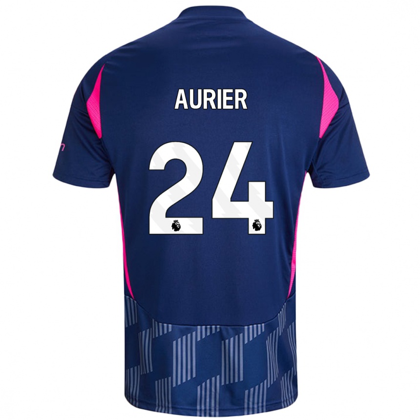 Kids Football Serge Aurier #24 Royal Blue Pink Away Jersey 2024/25 T-Shirt Australia