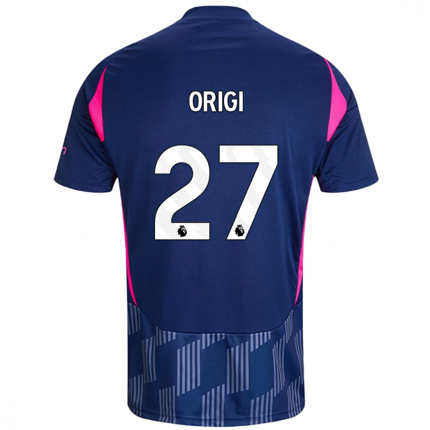 Kids Football Divock Origi #27 Royal Blue Pink Away Jersey 2024/25 T-Shirt Australia