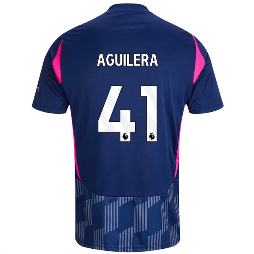 Kids Football Brandon Aguilera #41 Royal Blue Pink Away Jersey 2024/25 T-Shirt Australia