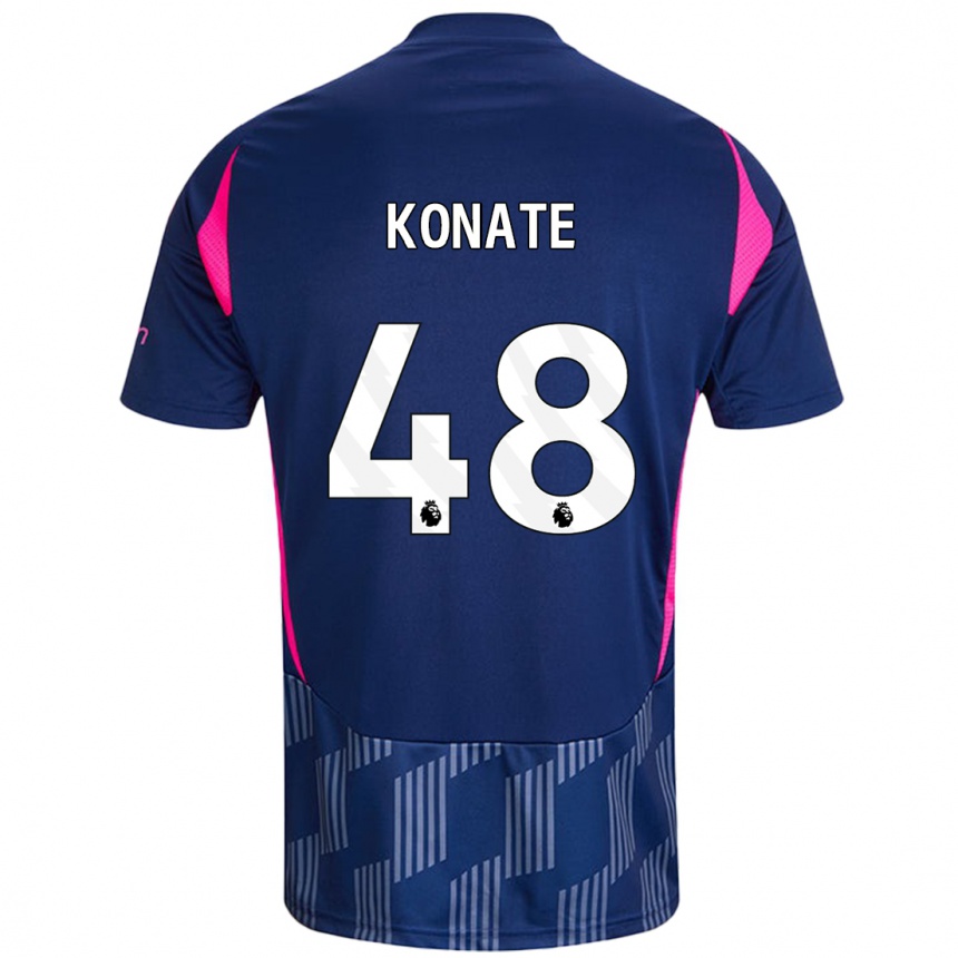 Kids Football Ateef Konaté #48 Royal Blue Pink Away Jersey 2024/25 T-Shirt Australia