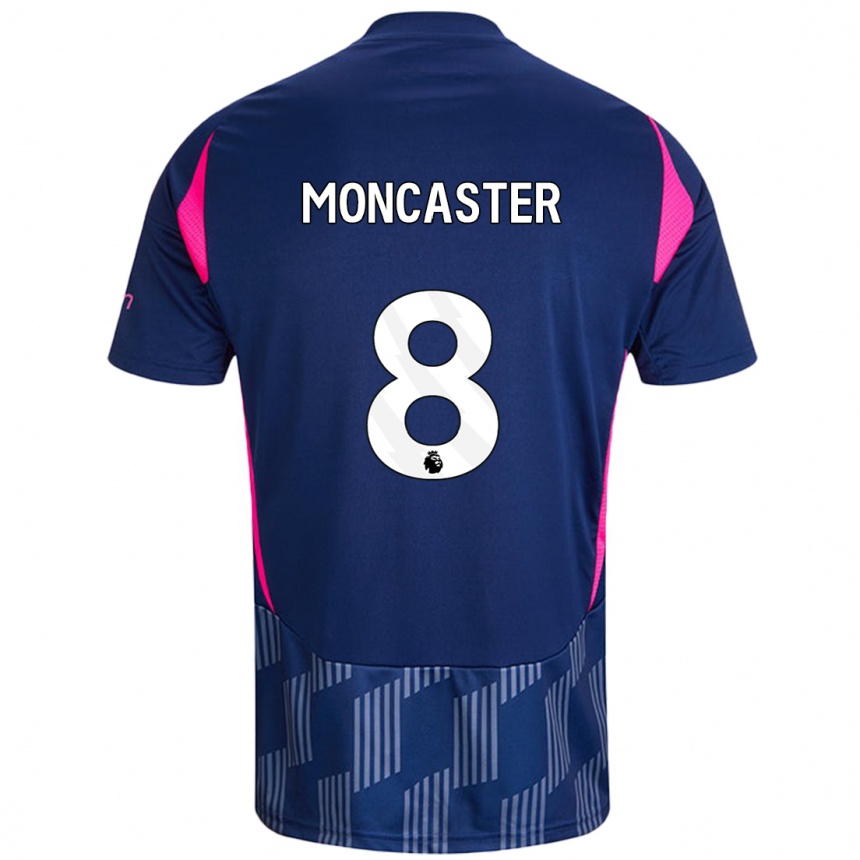 Kids Football Mai Moncaster #8 Royal Blue Pink Away Jersey 2024/25 T-Shirt Australia