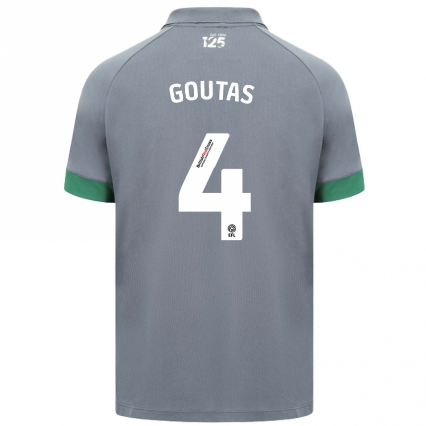 Kids Football Dimitrios Goutas #4 Dark Gray Away Jersey 2024/25 T-Shirt Australia