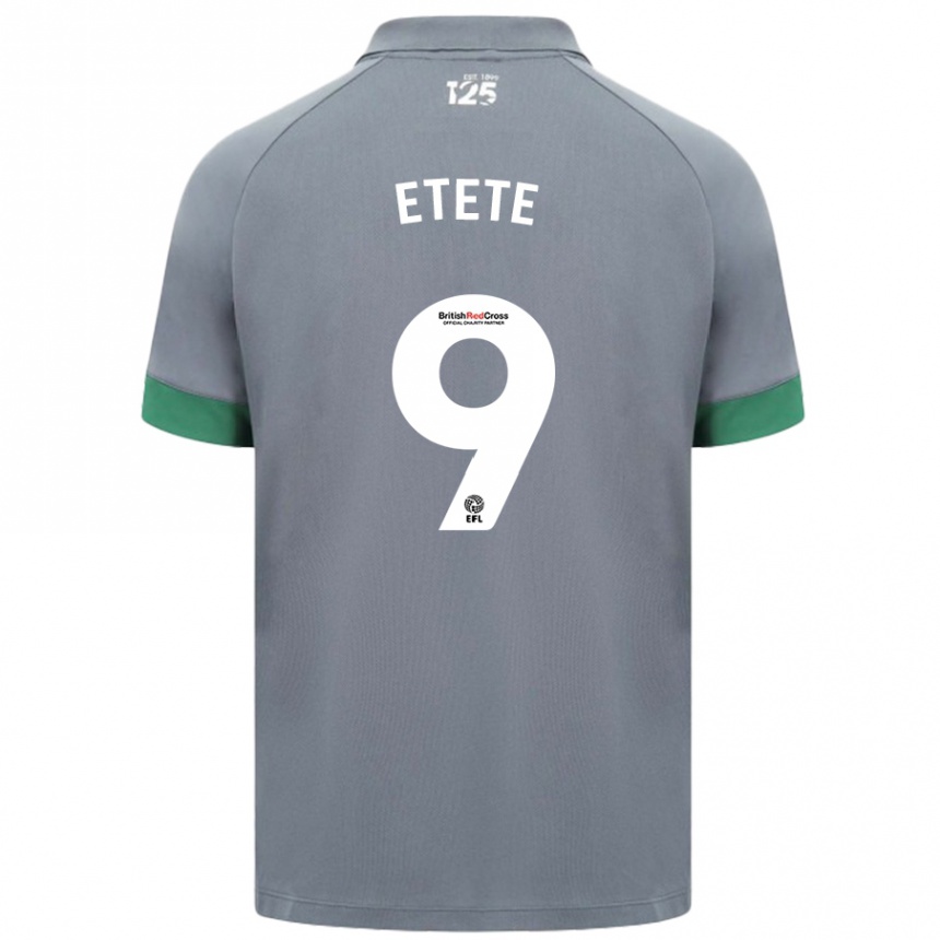 Kids Football Kion Etete #9 Dark Gray Away Jersey 2024/25 T-Shirt Australia