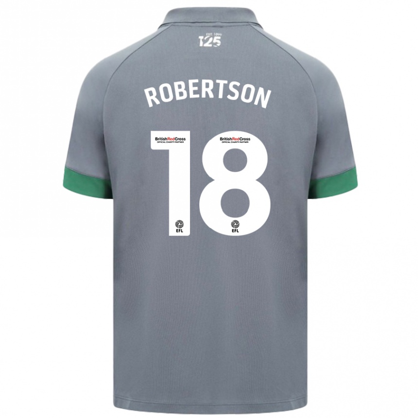 Kids Football Alex Robertson #18 Dark Gray Away Jersey 2024/25 T-Shirt Australia