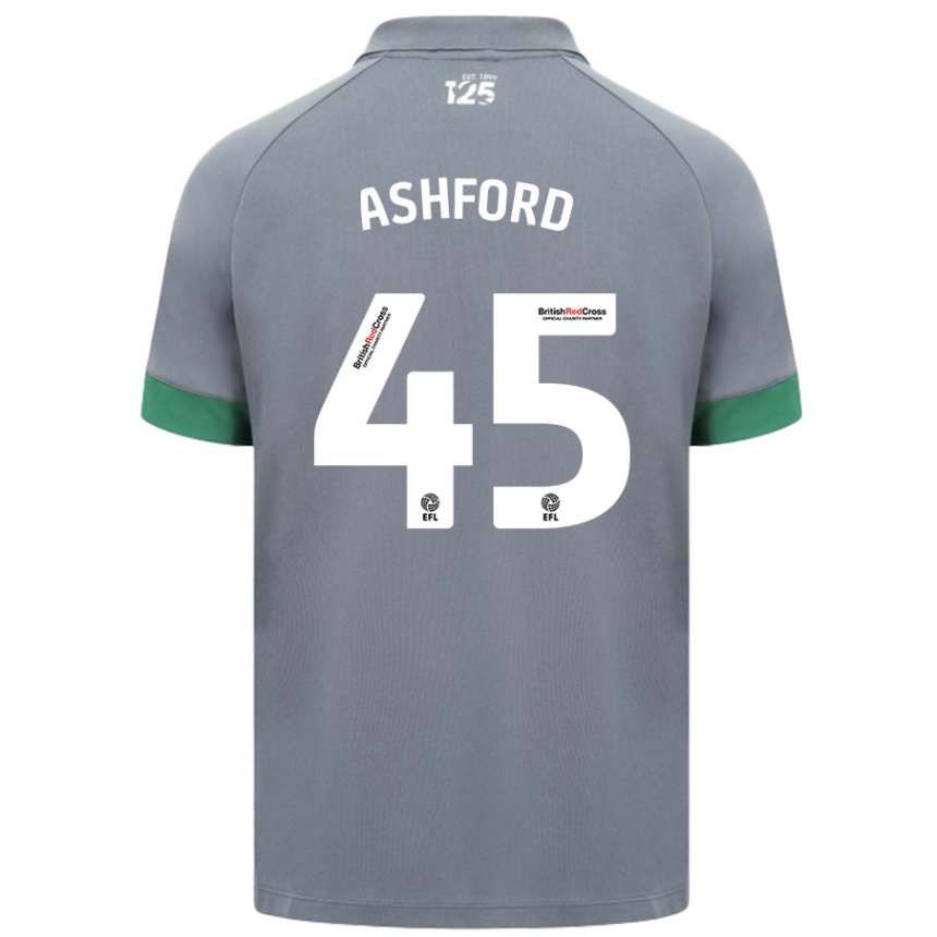 Kids Football Cian Ashford #45 Dark Gray Away Jersey 2024/25 T-Shirt Australia