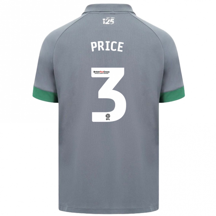 Kids Football Ffion Price #3 Dark Gray Away Jersey 2024/25 T-Shirt Australia