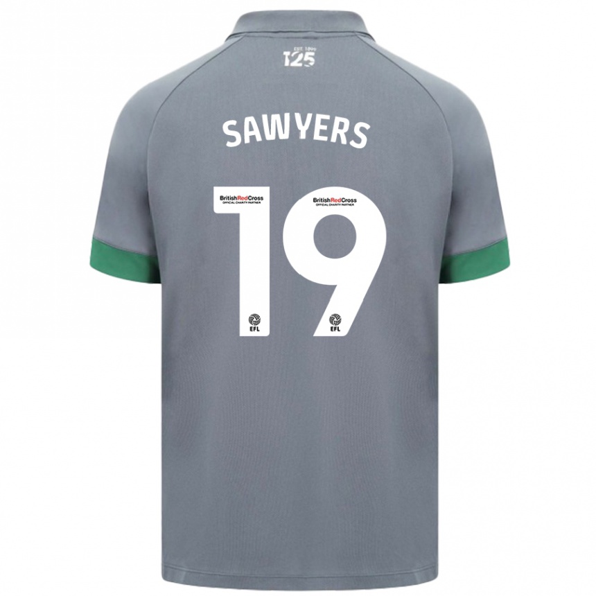 Kids Football Romaine Sawyers #19 Dark Gray Away Jersey 2024/25 T-Shirt Australia