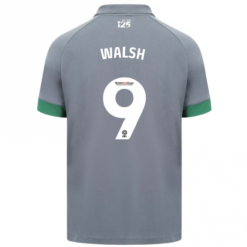 Kids Football Catherine Walsh #9 Dark Gray Away Jersey 2024/25 T-Shirt Australia