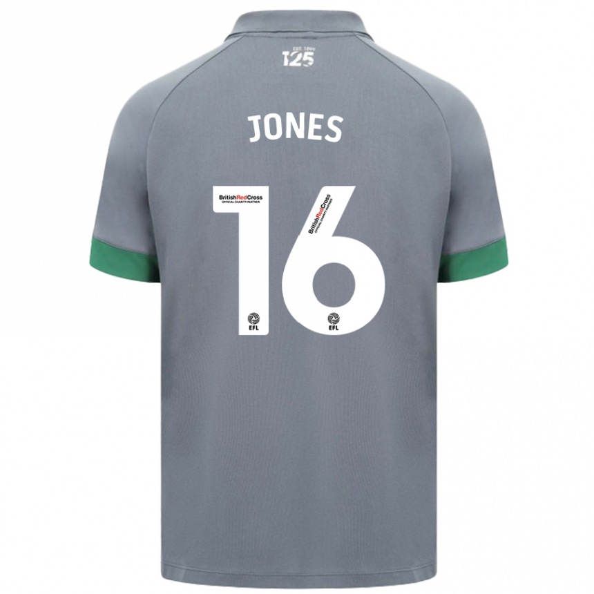 Kids Football Ellie Jones #16 Dark Gray Away Jersey 2024/25 T-Shirt Australia