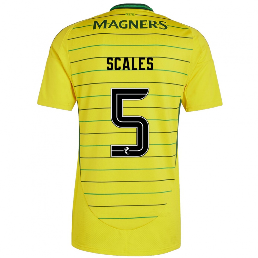 Kids Football Liam Scales #5 Yellow Away Jersey 2024/25 T-Shirt Australia