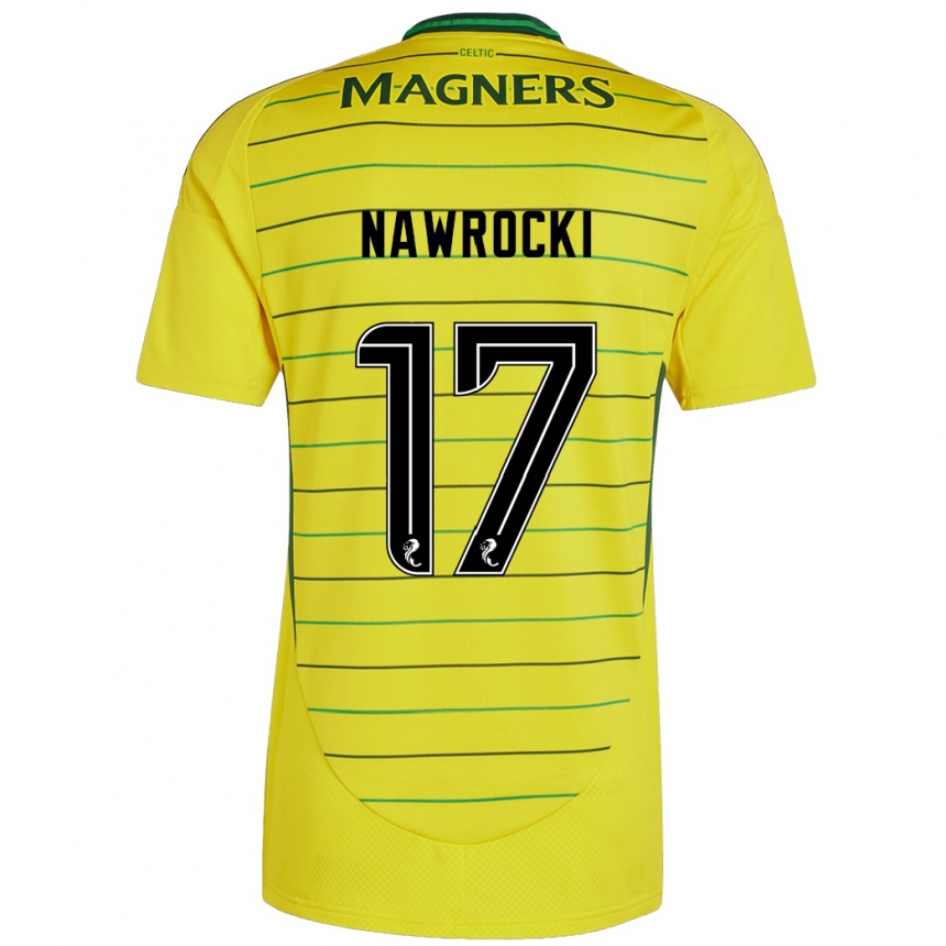 Kids Football Maik Nawrocki #17 Yellow Away Jersey 2024/25 T-Shirt Australia