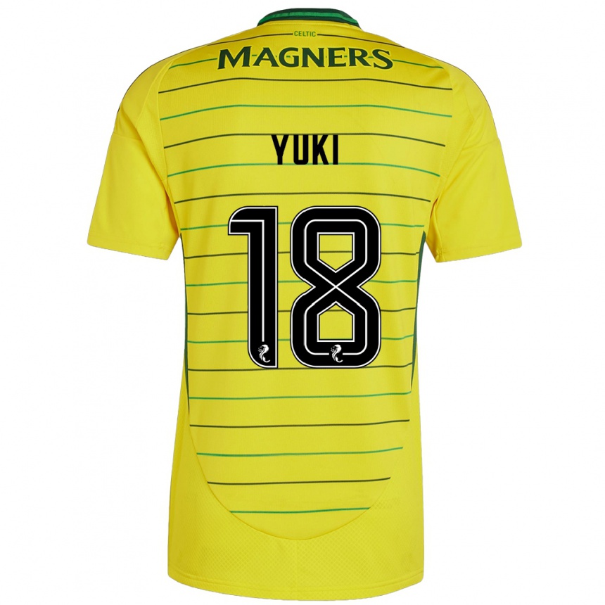 Kids Football Yuki Kobayashi #18 Yellow Away Jersey 2024/25 T-Shirt Australia