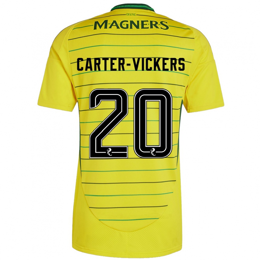 Kids Football Cameron Carter-Vickers #20 Yellow Away Jersey 2024/25 T-Shirt Australia