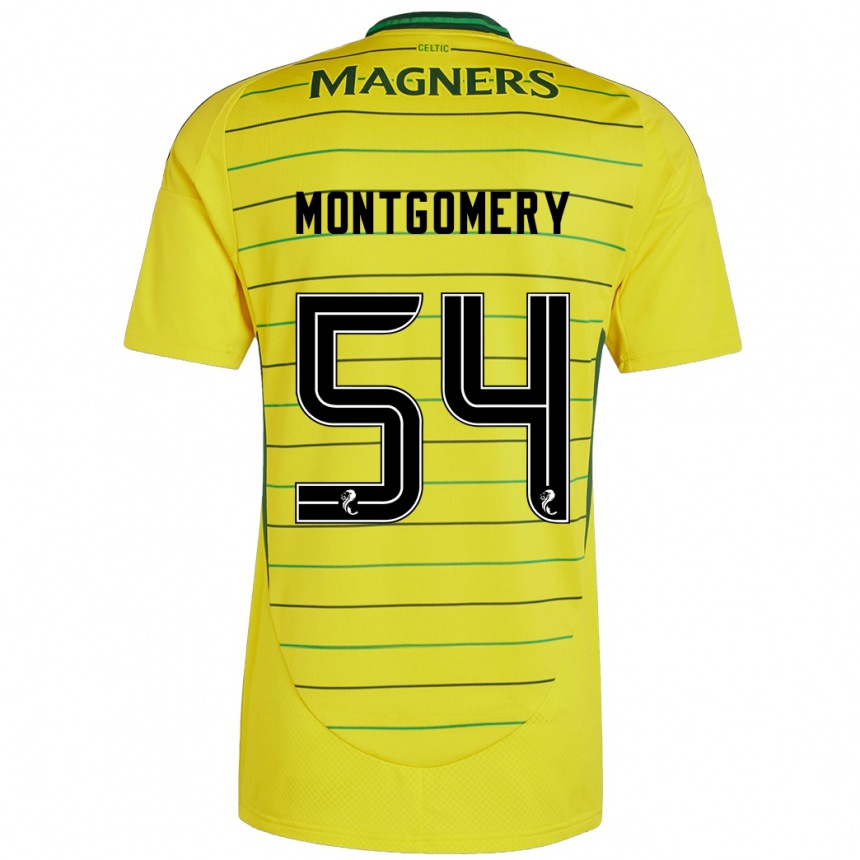 Kids Football Adam Montgomery #54 Yellow Away Jersey 2024/25 T-Shirt Australia