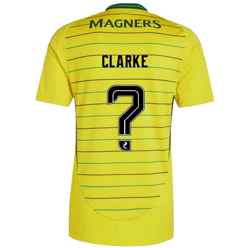 Kids Football Josh Clarke #0 Yellow Away Jersey 2024/25 T-Shirt Australia