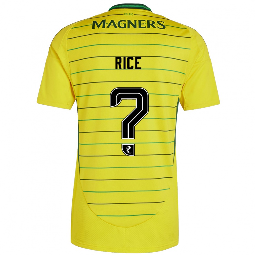 Kids Football Aidan Rice #0 Yellow Away Jersey 2024/25 T-Shirt Australia