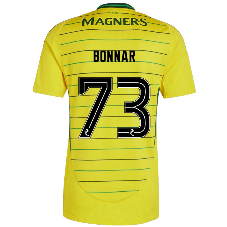 Kids Football Jude Bonnar #73 Yellow Away Jersey 2024/25 T-Shirt Australia