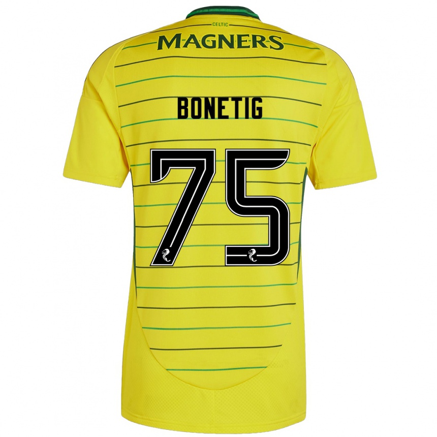 Kids Football Liam Bonetig #75 Yellow Away Jersey 2024/25 T-Shirt Australia