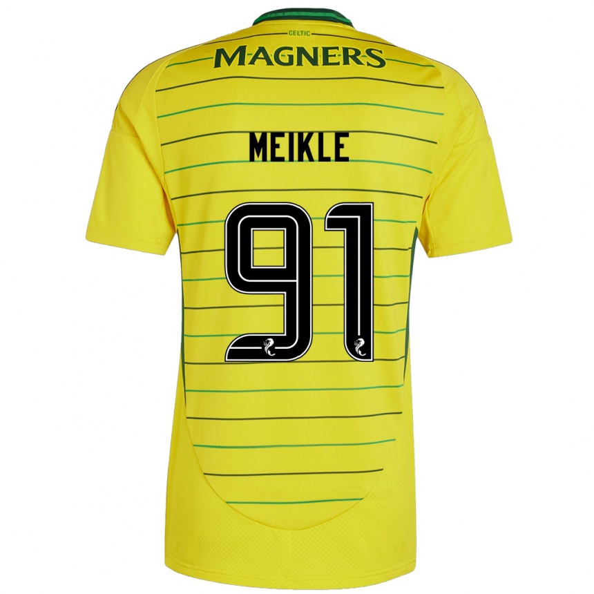 Kids Football Jamie Meikle #91 Yellow Away Jersey 2024/25 T-Shirt Australia