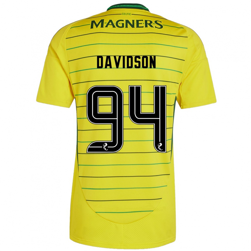 Kids Football Bruno Davidson #94 Yellow Away Jersey 2024/25 T-Shirt Australia