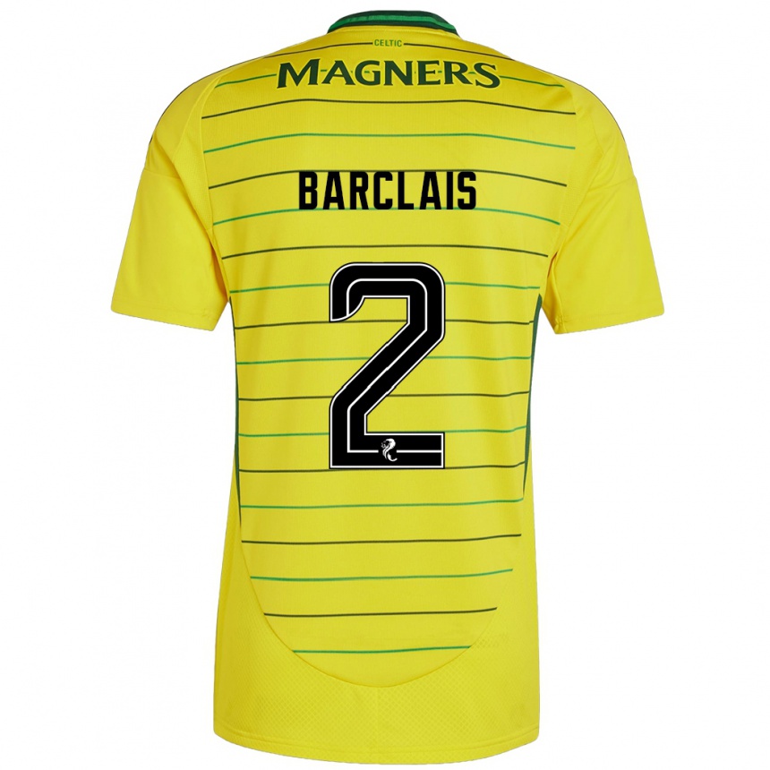 Kids Football Celya Barclais #2 Yellow Away Jersey 2024/25 T-Shirt Australia