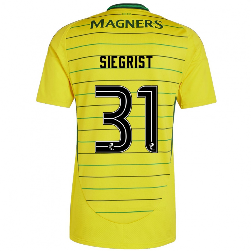 Kids Football Benjamin Siegrist #31 Yellow Away Jersey 2024/25 T-Shirt Australia