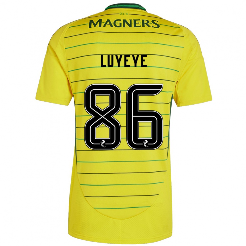 Kids Football Benny-Jackson Luyeye #86 Yellow Away Jersey 2024/25 T-Shirt Australia