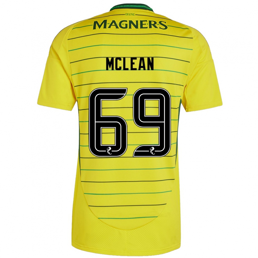 Kids Football Kai Mclean #69 Yellow Away Jersey 2024/25 T-Shirt Australia