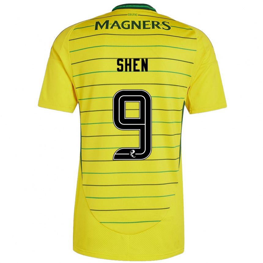 Kids Football Shen Mengyu #9 Yellow Away Jersey 2024/25 T-Shirt Australia