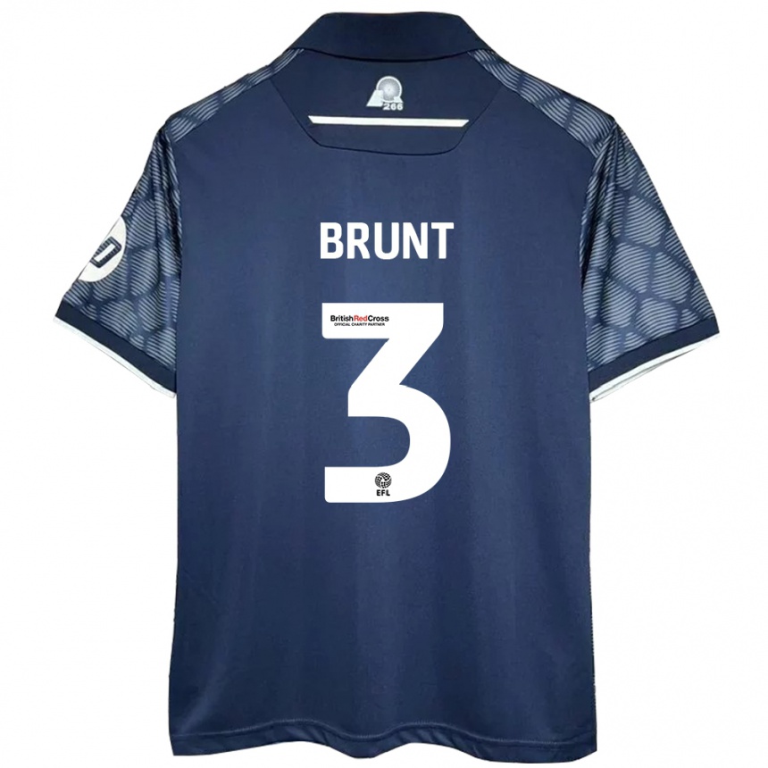 Kids Football Lewis Brunt #3 Black Away Jersey 2024/25 T-Shirt Australia