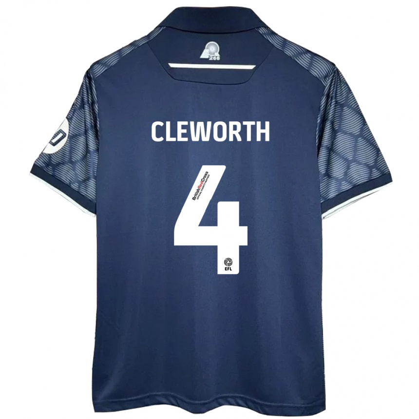 Kids Football Max Cleworth #4 Black Away Jersey 2024/25 T-Shirt Australia